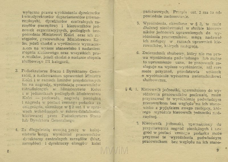 KKE 5517-6.jpg - Dok. „Zarządzenie Ministra Kolei” Nr. 198 z dnia 21 VI 1954 r. o wyróżnianiu pracowników i Regulamin obowiązków pracowników Kolejowych oraz zasad i trybu postępowania dyscyplinarnego, Kraków, 1954 r.